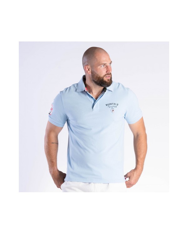 Polo piqué bleu ciel Tropical Rugby Ruckfield Polo piqué bleu ciel Tropical Rugby Ruckfield